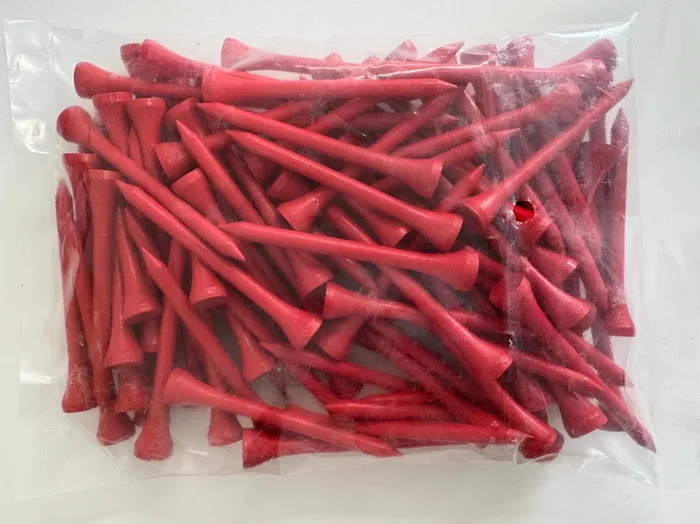 2 3/4″ Wood Tees (100 Pack) Red