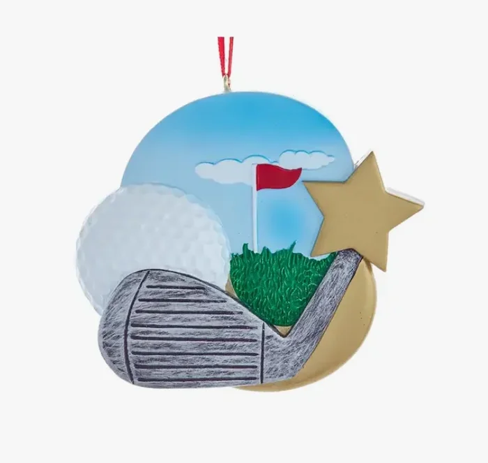 3.5″ Golf W/Star Personalize Ornament