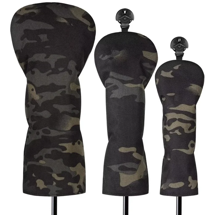 3 Pack Camouflage Golf Club Head Covers for Driver, Fairway Woods and Hybrid, Golf Iron Covers 12 PCS
