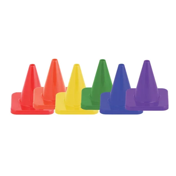 4″ Mini Game Cones- Rainbow Set Of 6