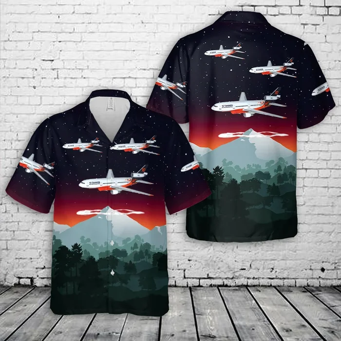 910 Tanker Douglas DC-10 (N522AX-912) forest fire fighting water dropping aircraft Hawaiian Shirt – Fanshubus.com