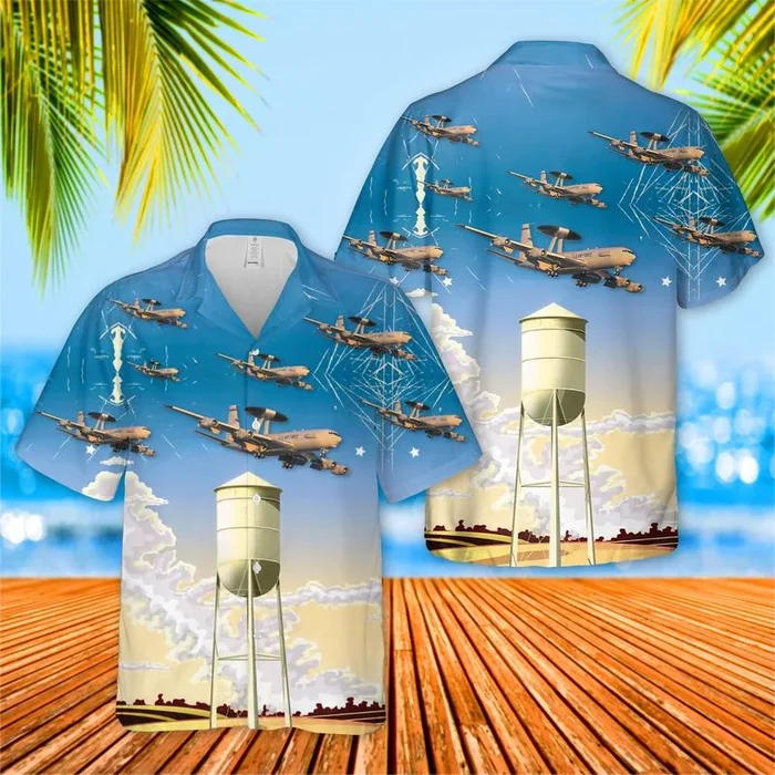 965th Airborne Air Control Squadron 552d Air Control Wing Boeing E-3 Sentry Hawaiian Shirt – Fanshubus.com