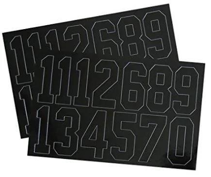 A&R Pro Series Black New Number Decals Hockey Helmet Acc.