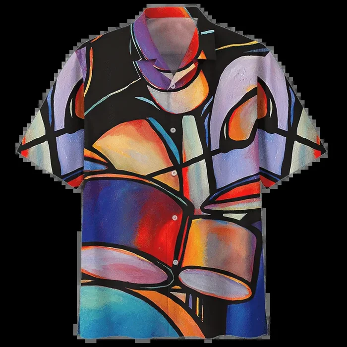 Abstract Drum Colorful Hawaiian Shirt – For Men and Women Fanshubus – Fanshubus.com