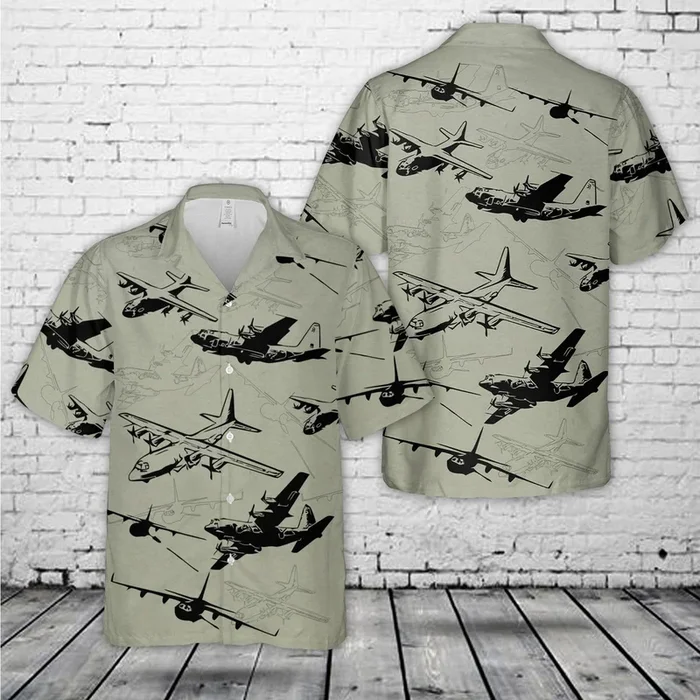 AC-130 Gunship Silhouette Hawaiian Shirt – Fanshubus.com