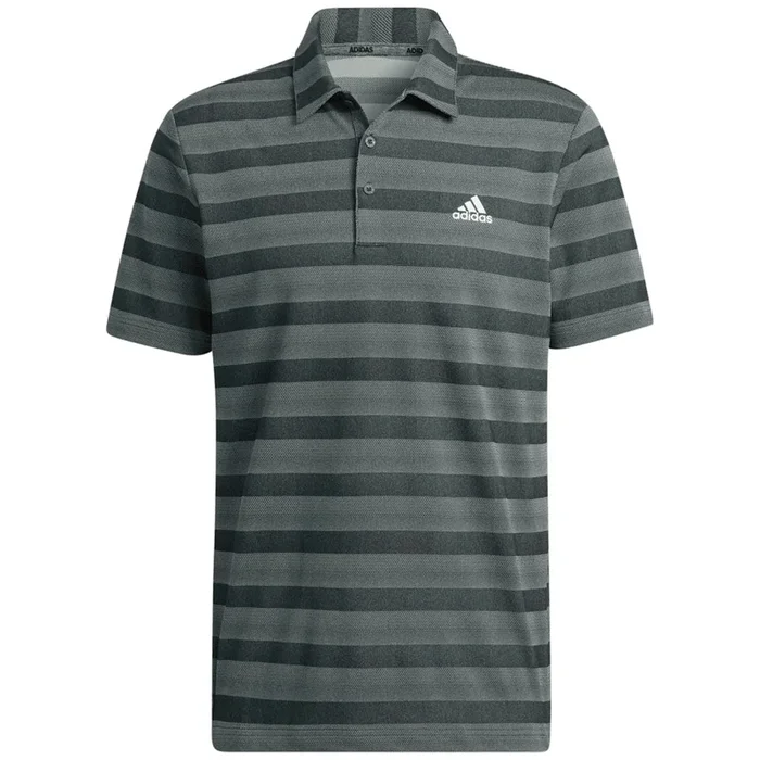 adidas 2 Colour Stripe Polo Shirt – Shadow Green/Linen Green