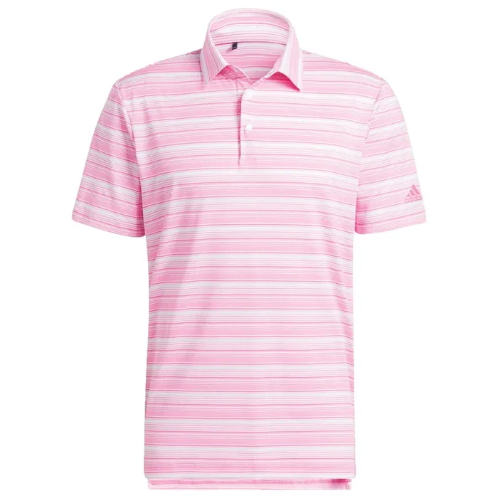 adidas Heather Snap Polo Shirt – Screaming Pink/White