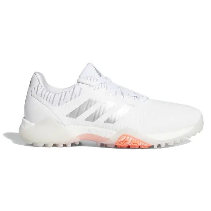 adidas Ladies CodeChaos Spikeless Shoes – White/Silver Metallic/Signal Coral