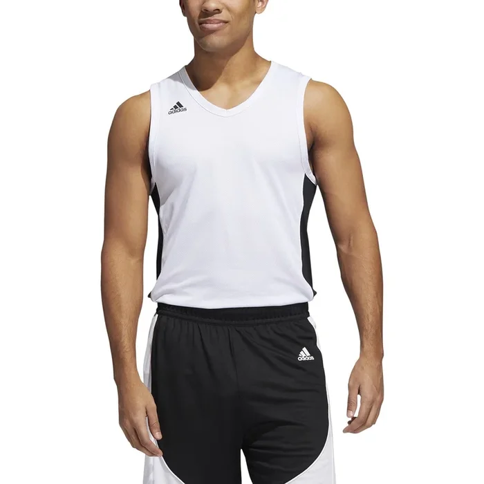 Adidas Men’s N3XT Prime Game Basketball Sleveless Jersey – White/Black