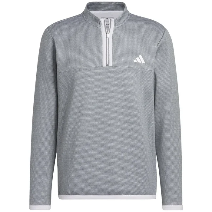 adidas Microdot 1/4 Zip Pullover – White/Grey Three