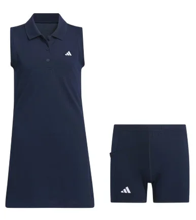 Adidas Pique Girls Golf Dress Navy