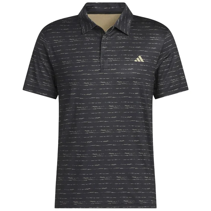 adidas Stripe Zip Polo Shirt – Black/Hemp