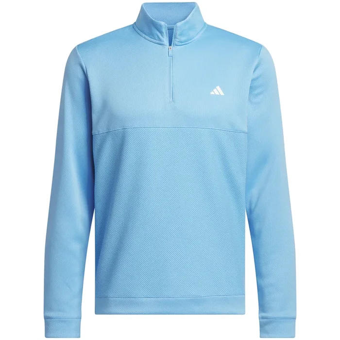 adidas Textured 1/4 Zip Pullover – Semi Blue Burst