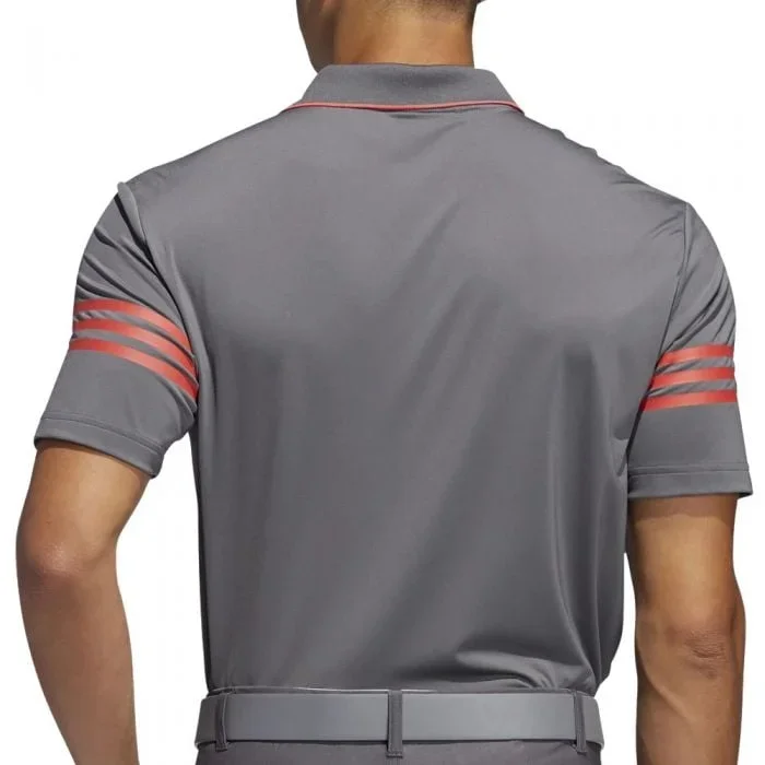 adidas Ultimate365 Blocked Polo Shirt – Grey Five/Real Coral