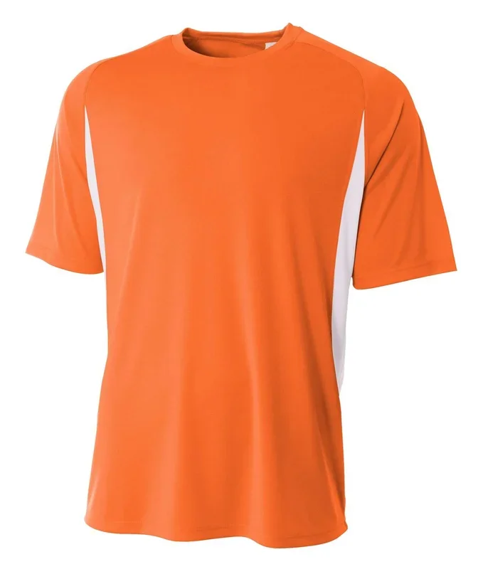 ADULT A4 Cooling Performance Colour Blocked Short Sleeve Crew