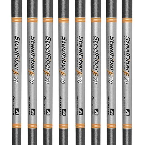 Aerotech SteelFiber fc70 Parallel Iron Shaft (0.370″ tip) – 8pcs Bundle Set (#3-PW)