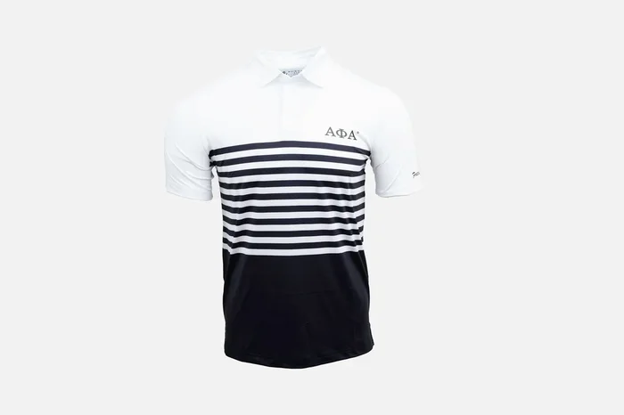 Alpha Phi Alpha Black & White Stripe Polo
