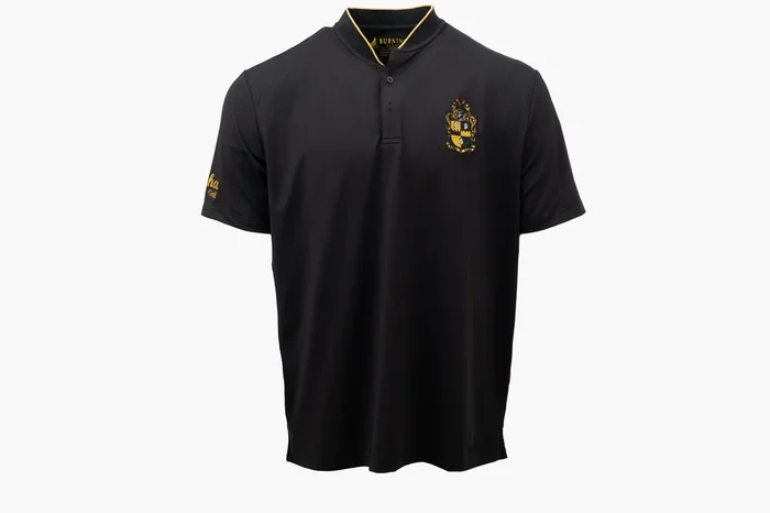 Alpha Phi Alpha Collarless Shirt Black with Gold Trim