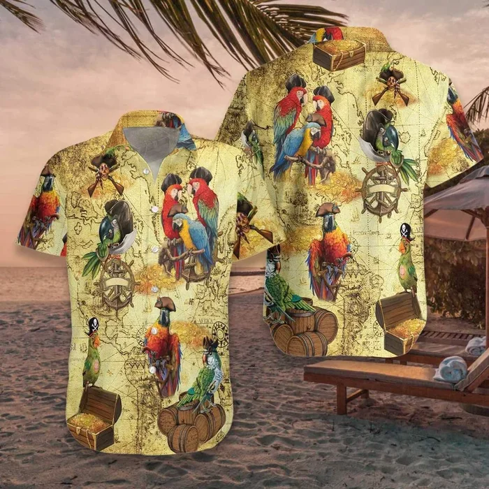 Amazing Pirate Parrots Hawaiian Shirt – For Men and Women – Fanshubus – Fanshubus.com