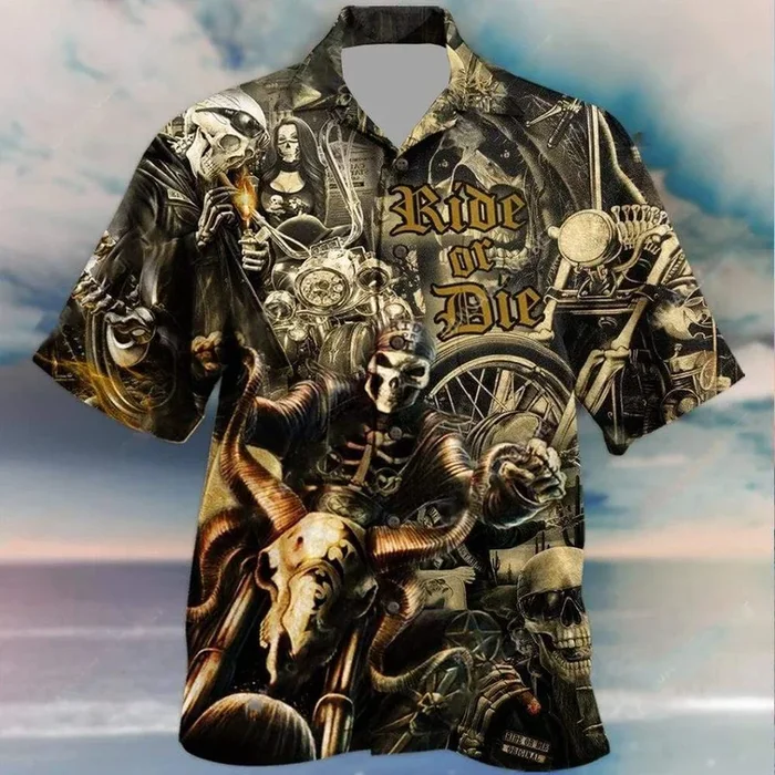 American Motorcycles Gothic Hawaiian Shirt – For Men and Women – Fanshubus – Fanshubus.com