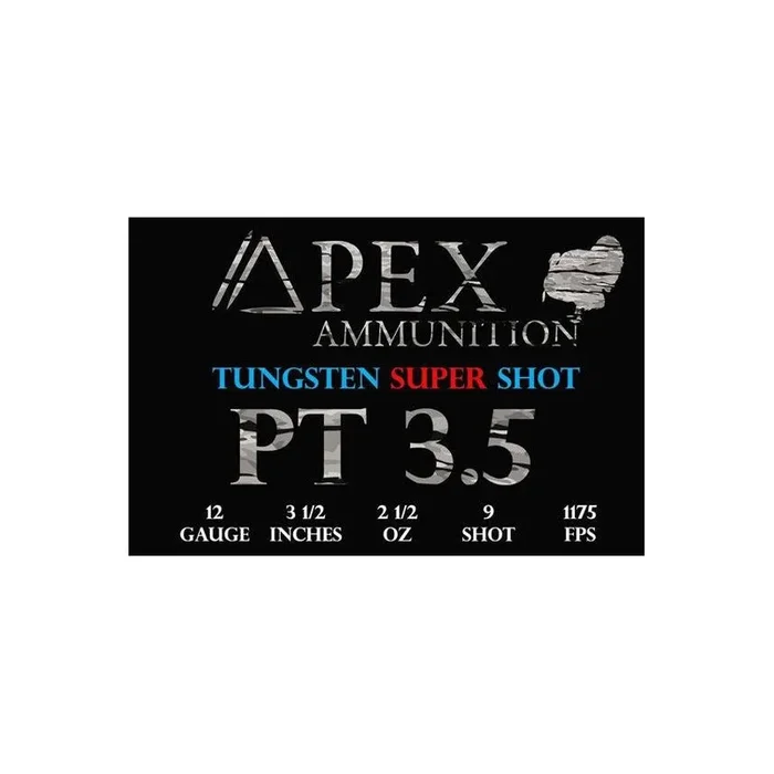 Apex Ammunition Tungsten Super Shot 12ga 3.5in 2 1/2oz 9 Shot
