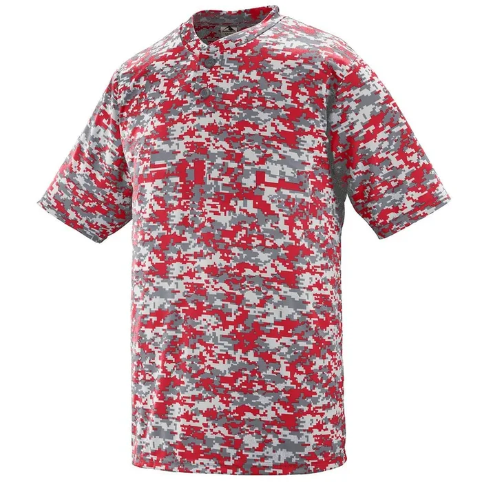 Augusta Youth Digi Camo Wicking Baseball Two-Button Jersey