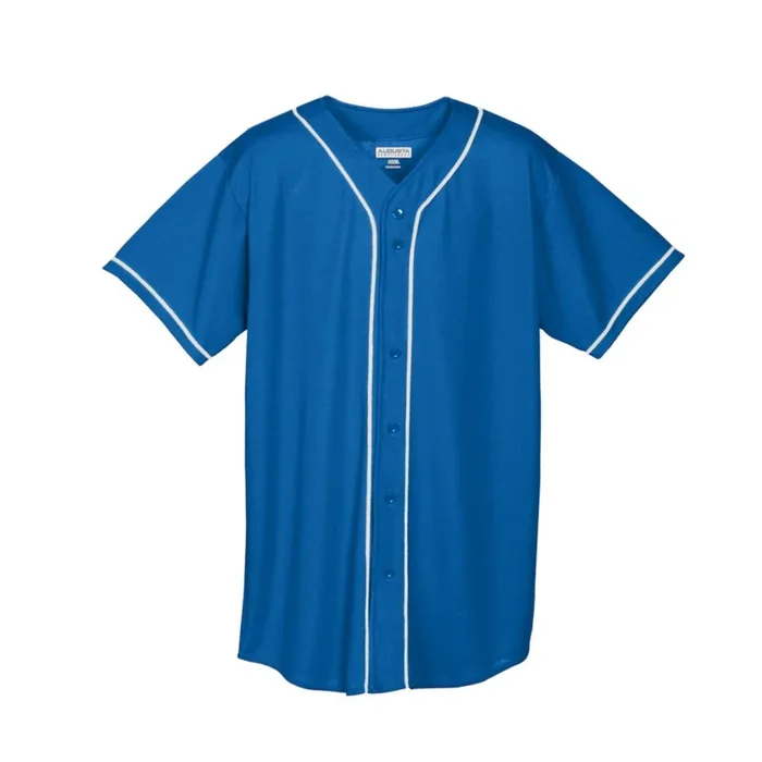 Augusta Youth Wicking Mesh Button Front Baseball Jersey