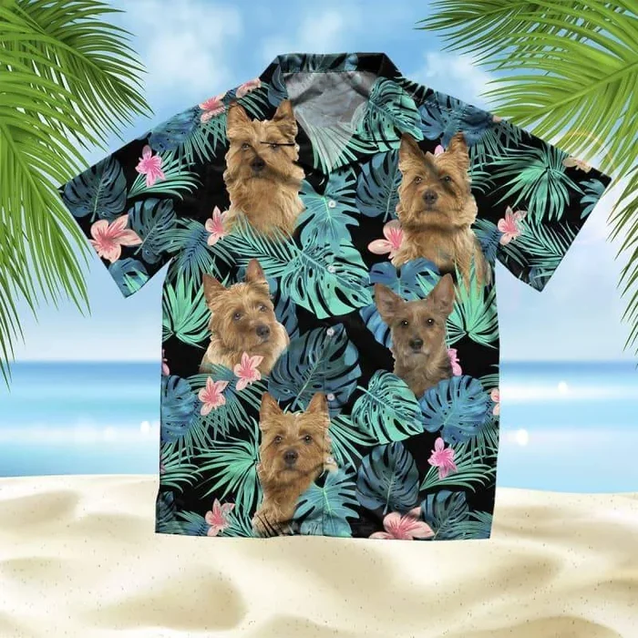 Australian Terrier – Summer Leaves – Hawaiian Shirt – For Men and Women Fanshubus – Fanshubus.com