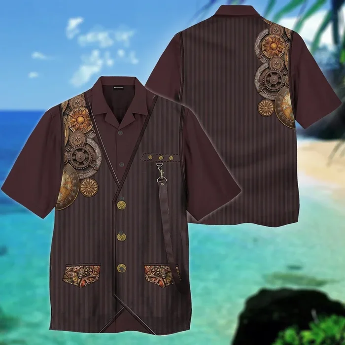 Awesome Steampunk Mechanic Us Army Camo Hawaiian Shirt- For men and women – Fanshubus – Fanshubus.com