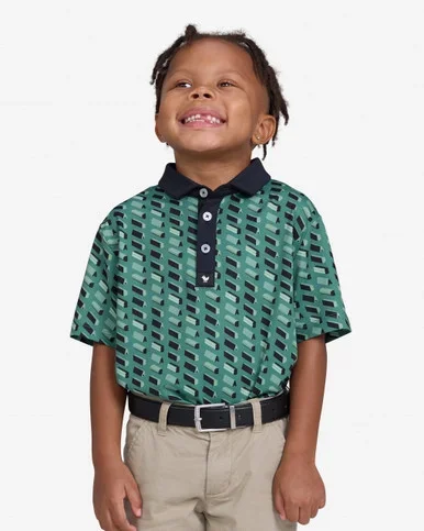 Bad Birdie Bad Blocks Greens Kids Golf Polo