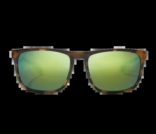 Bajio Sunglasses Calda Vintage Tort Gloss Frame Green Glass Lenses
