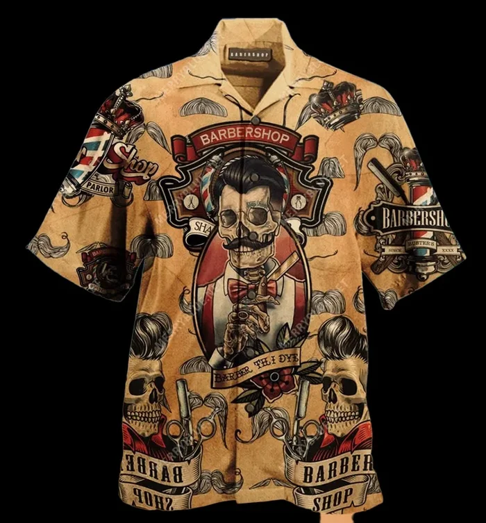 Barbershop Brown Unique Design Hawaiian Shirt- For men and women – Fanshubus – Fanshubus.com