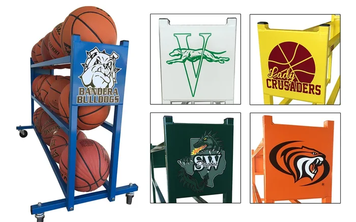 Basketball Custom Mascot Ball Rack