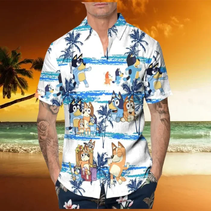 Beach Aloha Bluey Hawaiian Shirt Beach Gift For Him – Fanshubus – Fanshubus.com