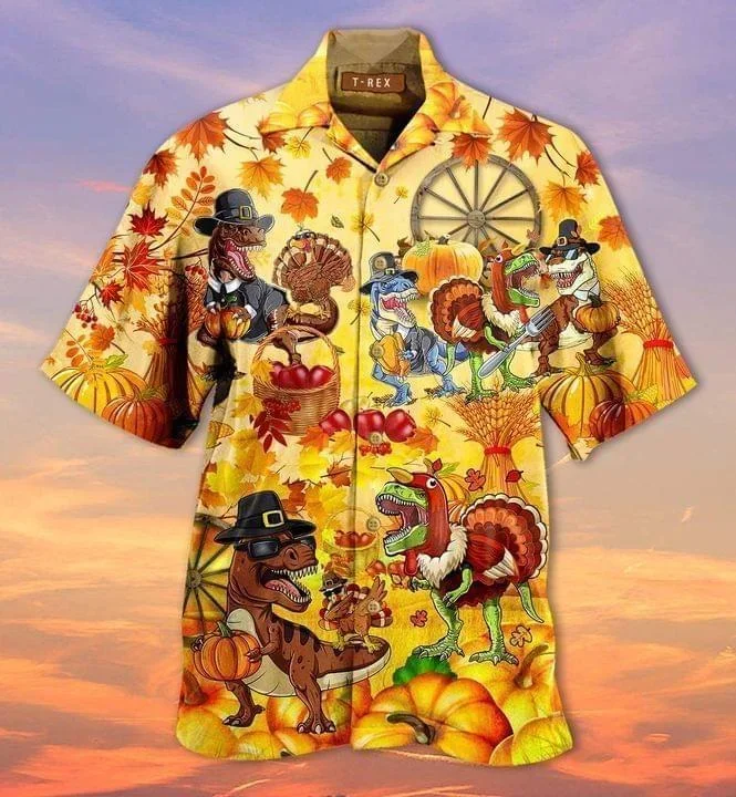 Beach Shirt Find Happy Trexgiving Hawaiian Shirt – Fanshubus.com