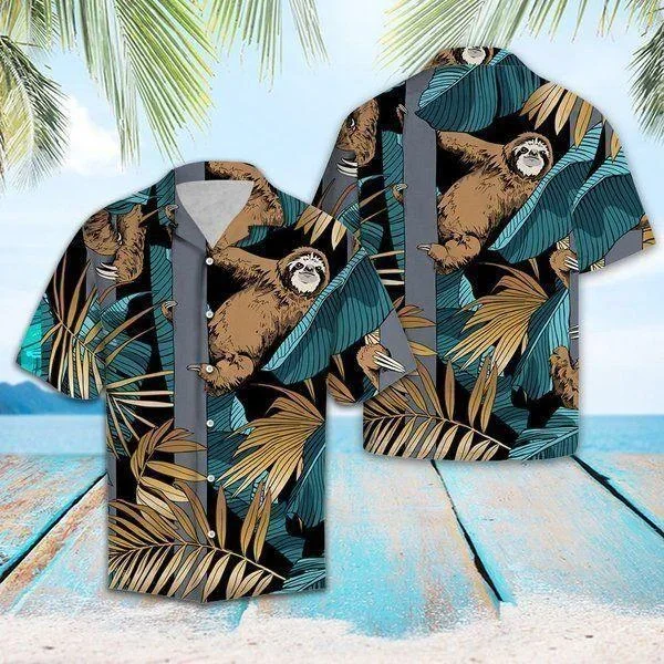 Beach Shirt High quality Sloth Hawaiian Shirt . – Fanshubus.com