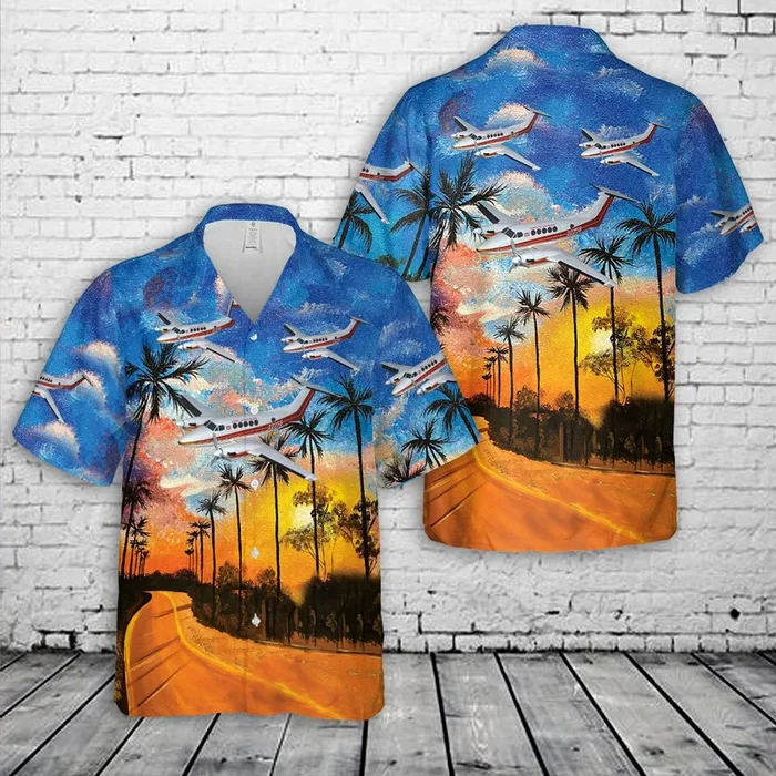 Beechcraft 200 US Army Corps of Engineers airplane Hawaiian Shirt – Fanshubus.com