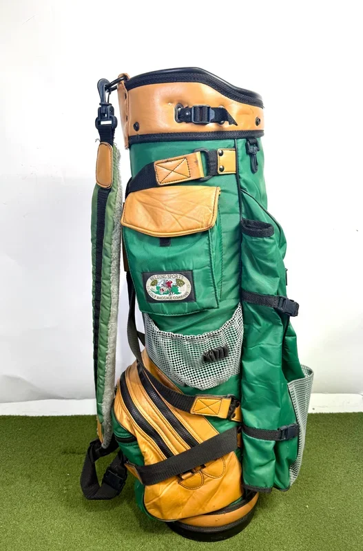 Belding’s Sports Golf Bag – 9 pockets and 3 dividers. Green, Brown and Grey.