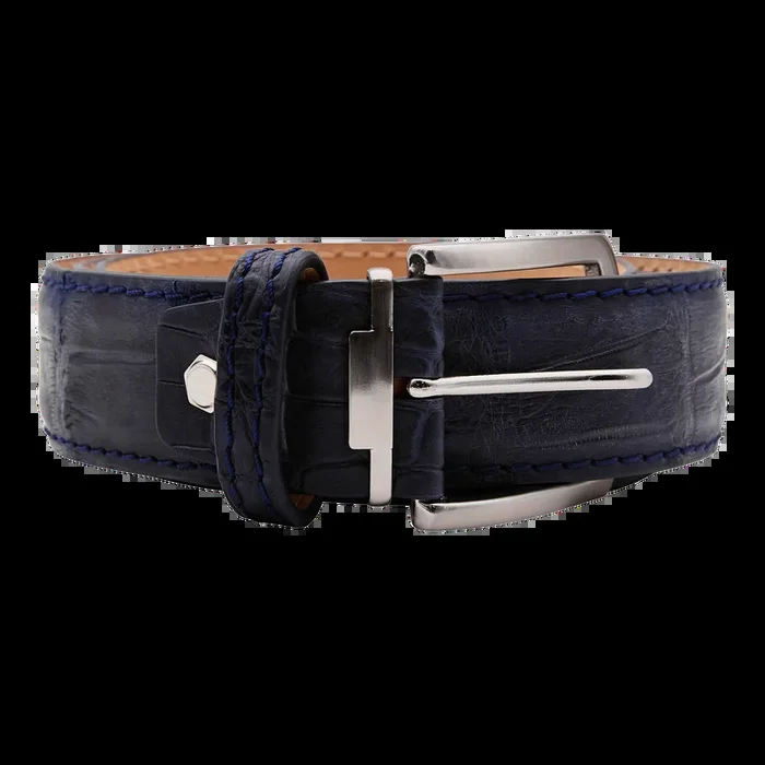 Bettinardi Handmade Matte Genuine American Alligator Belt (Matte Navy)