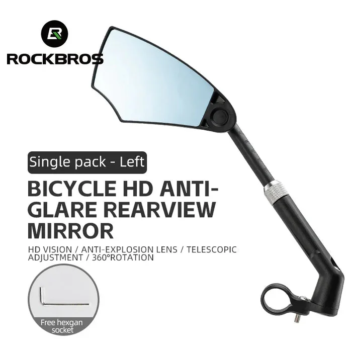 Birch ROCKBROS Adjustable Bike Mirror Anti-Glare 360-Degree Rotation