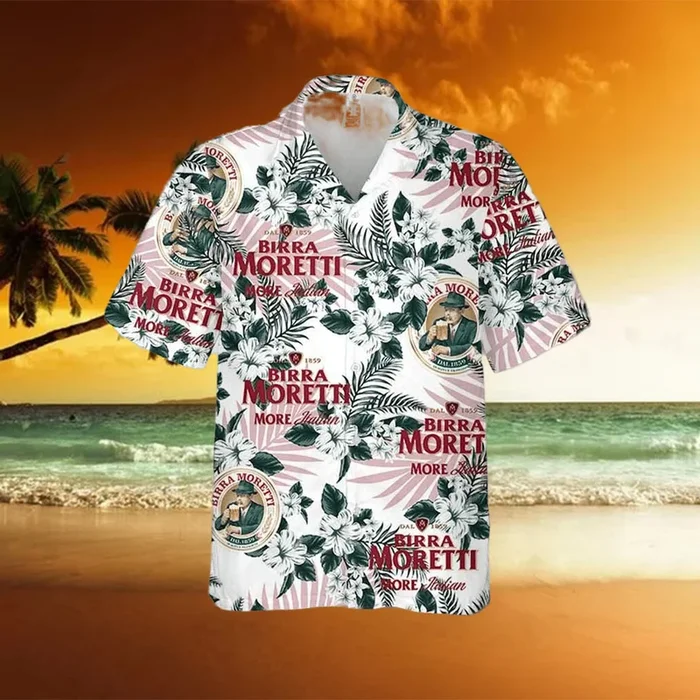 Birra Moretti Flowers Pattern Summer Hawaiian Shirt – Fanshubus – Fanshubus.com