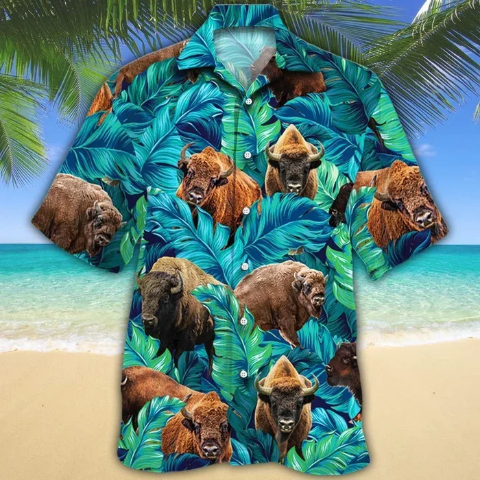 Bison Lovers Hawaiian Shirt . – Fanshubus.com
