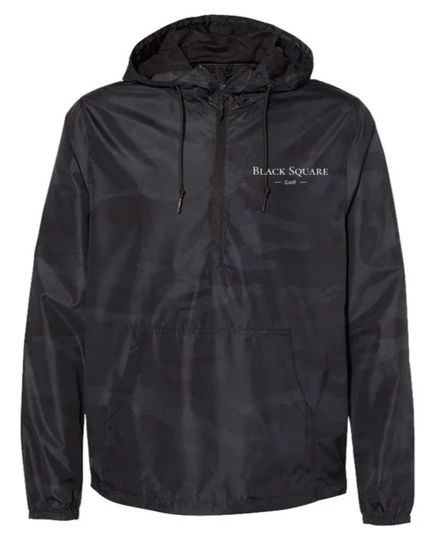 Black Camo Pullover Windbreaker