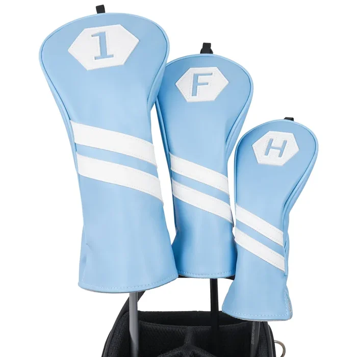 Blue Hexagon Golf Headcover Set