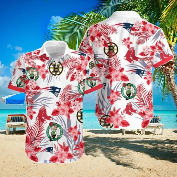 Boston Sports Red Hawaiian Shirt Best Gift For Fans Men And Women hawaiian shirt – Fanshubus – Fanshubus.com