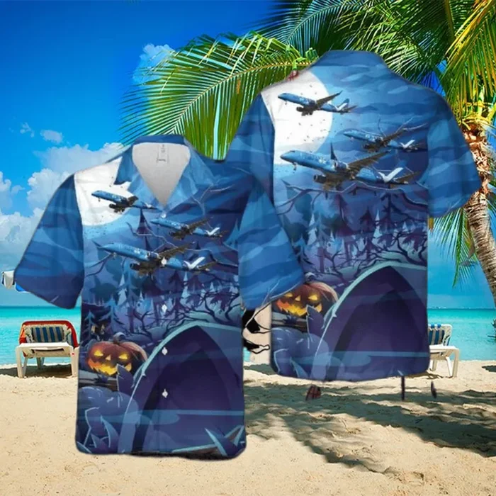 Breeze Airways E190 Halloween Hawaiian Shirt – Fanshubus – Fanshubus.com