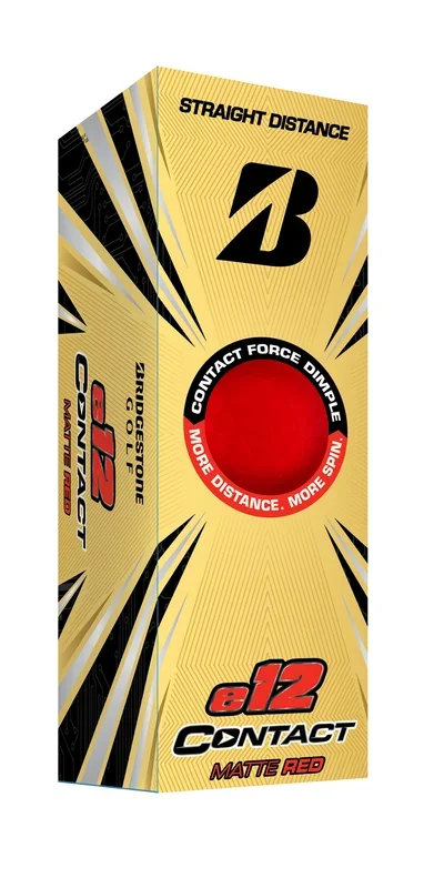 Bridgestone E12 Contact Matte Red Golf Balls – Sleeve