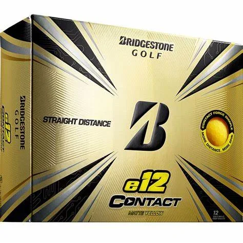 Bridgestone E12 Contact Matte Yellow Golf Balls – Dozen