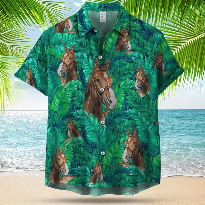 BROWN HORSE IN JUNGLE HAWAIIAN SHIRT – Fanshubus.com