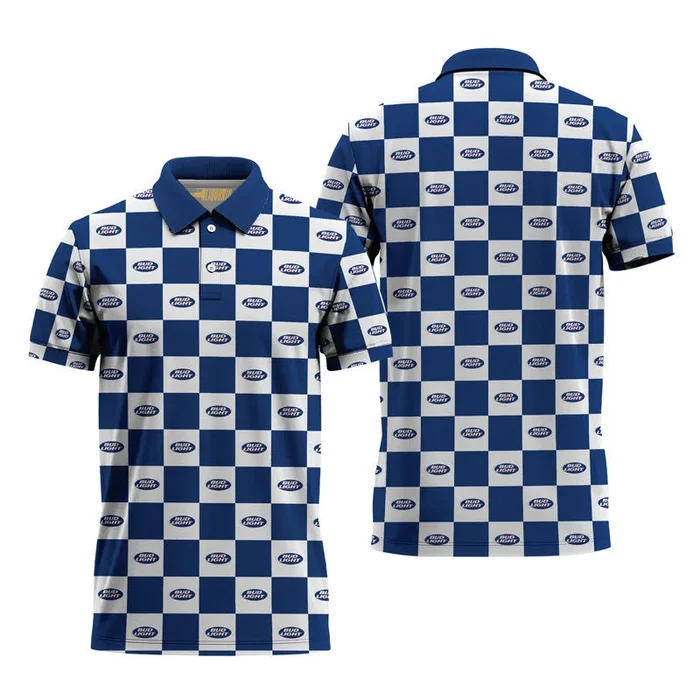 Bud Light Collab Gingham Polo Shirt – Fanshubus.com